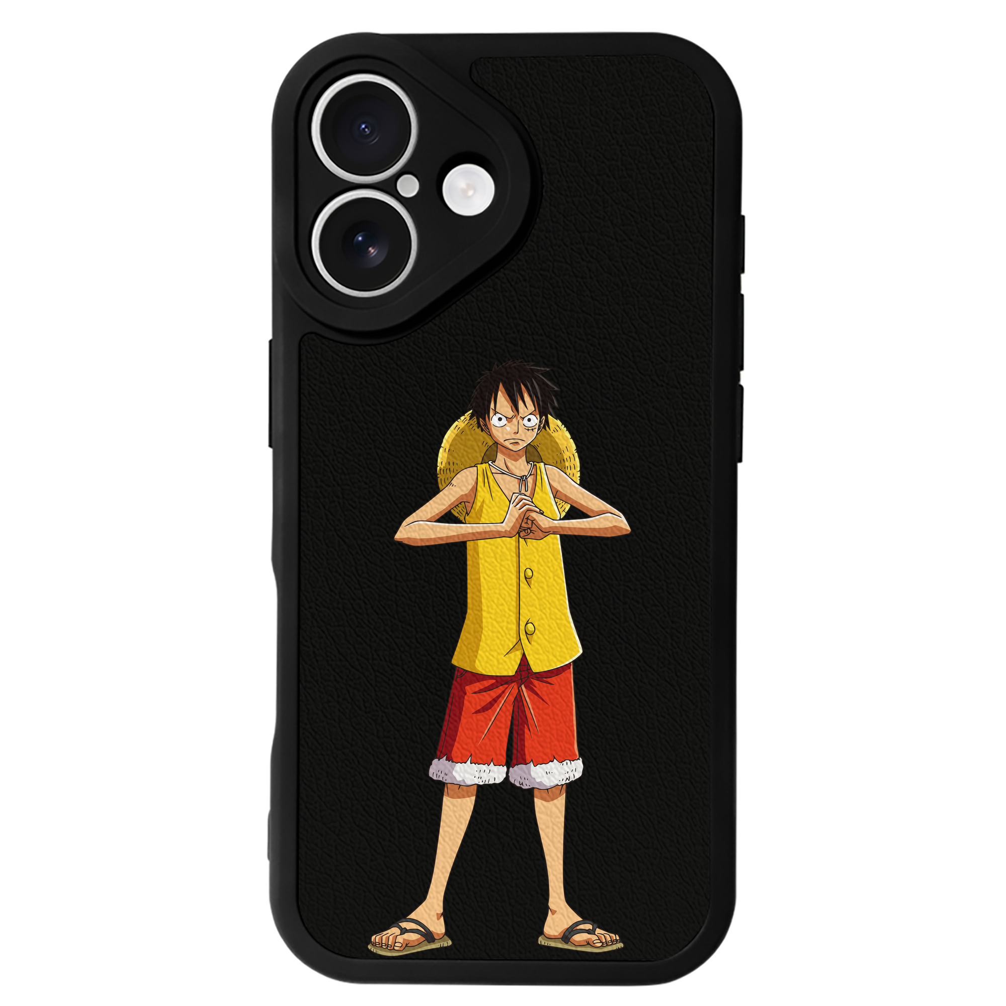 （画像用） ワンピース モンキー・D・ルフィ ONE PIECE Monkey D. Luffy 【iPhone 16シリーズ対応】シリコンスマホケース（レザー調） 材質：シリコン